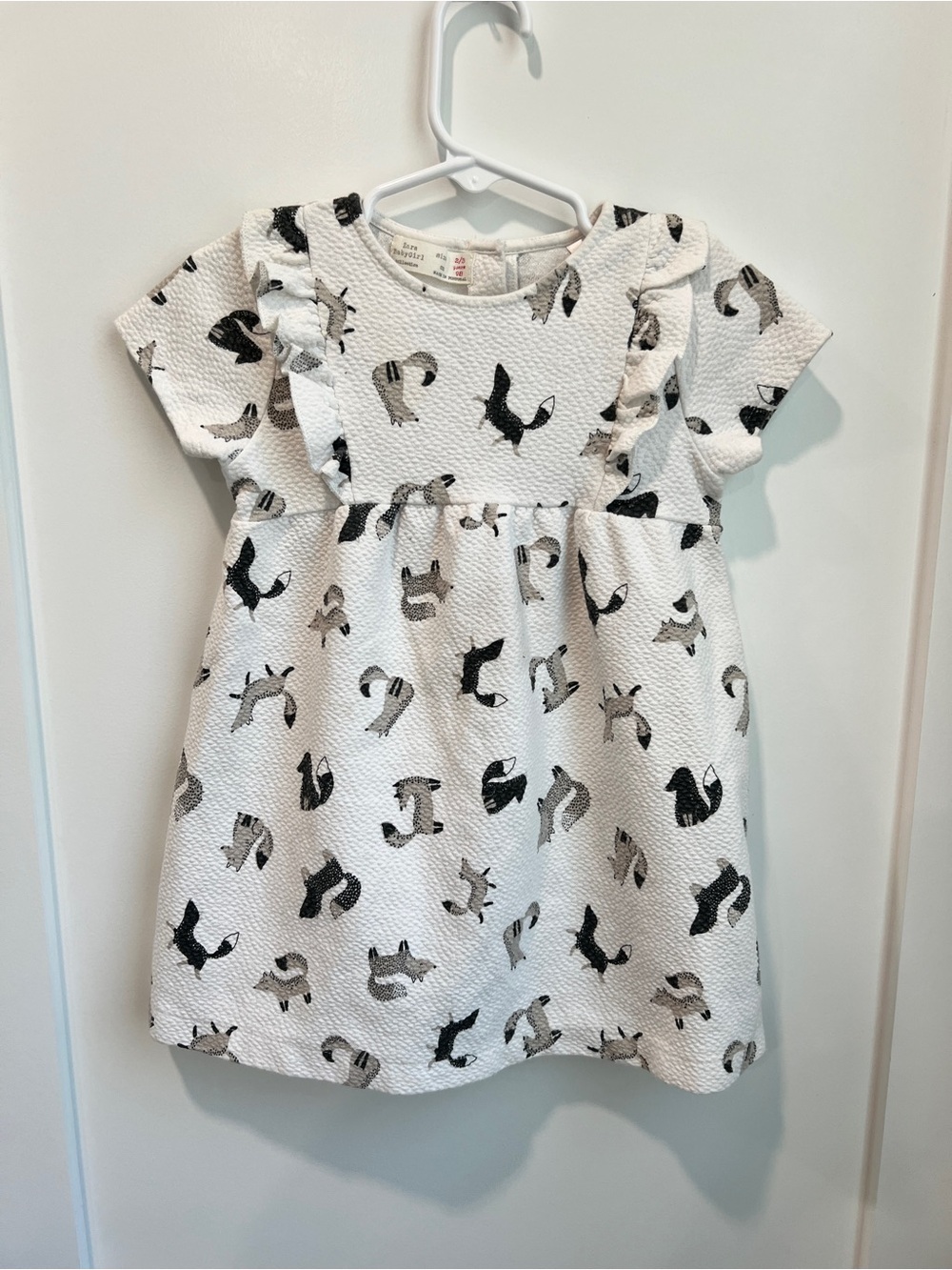 Zara BabyGirl Woodland Animal Textured Dress | 2-3 Years